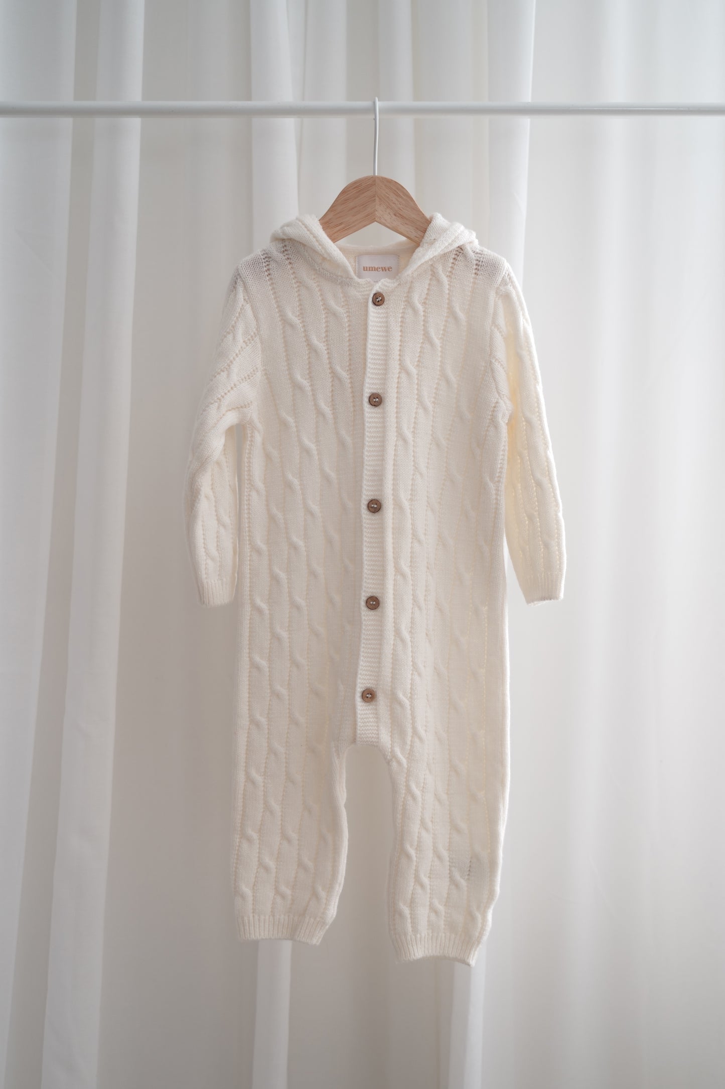 Merino Baby Knit Overall "Beau" | milk