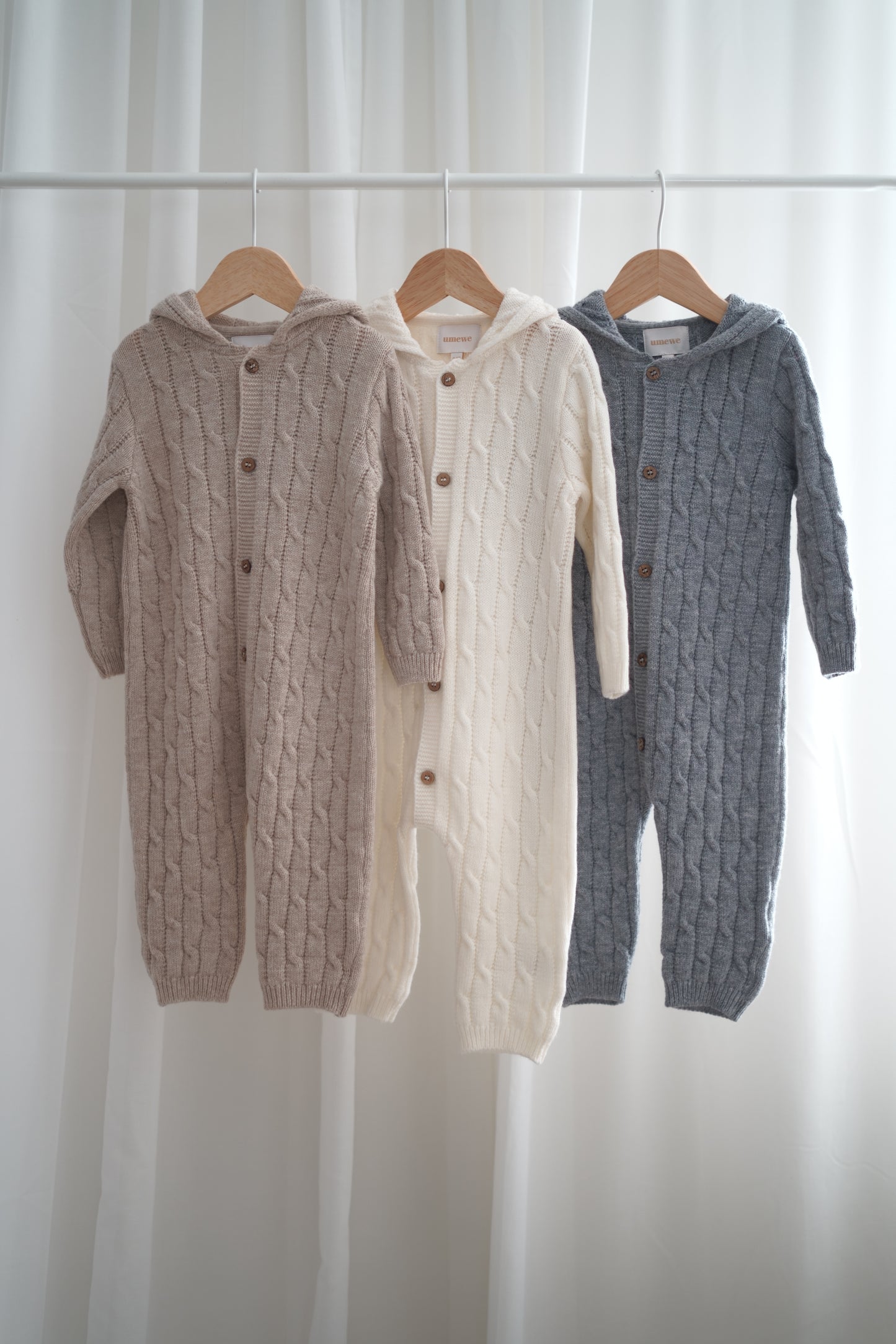 Merino Baby Knit Overall "Beau" | milk