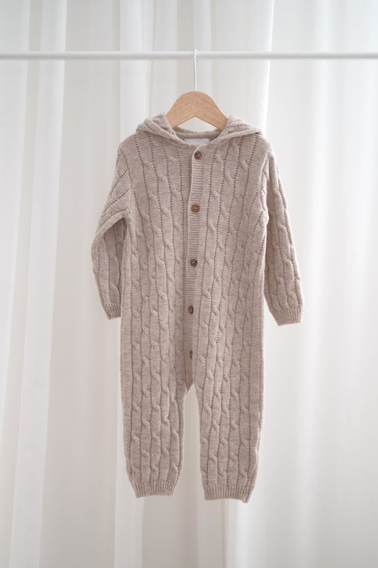 Merino Baby Overall "Beau" | oatmeal