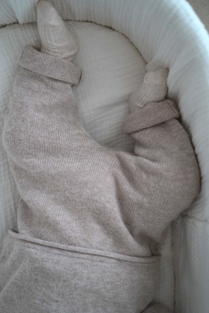 Merino Baby Strick Hose "Leone" | oatmeal