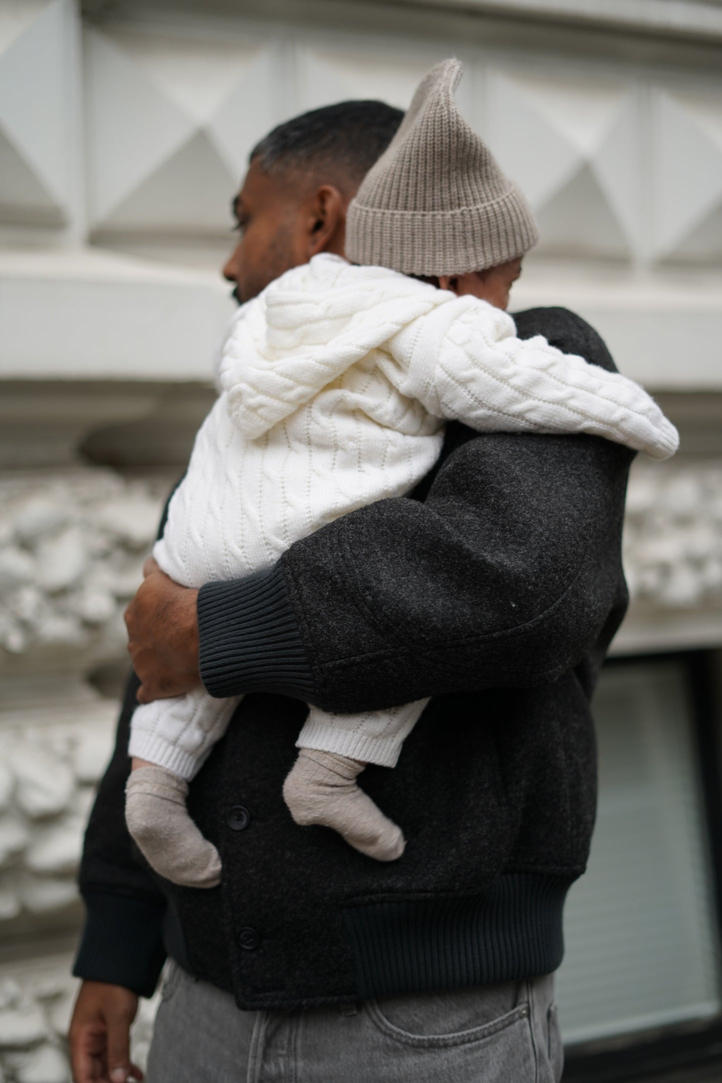 Merino Baby Knit Overall "Beau" | milk