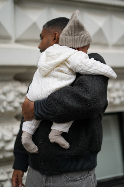 Merino Baby Knit Overall "Beau" | milk