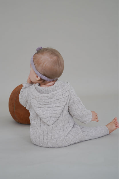 Merino Baby Knit Overall "Beau" | oatmeal