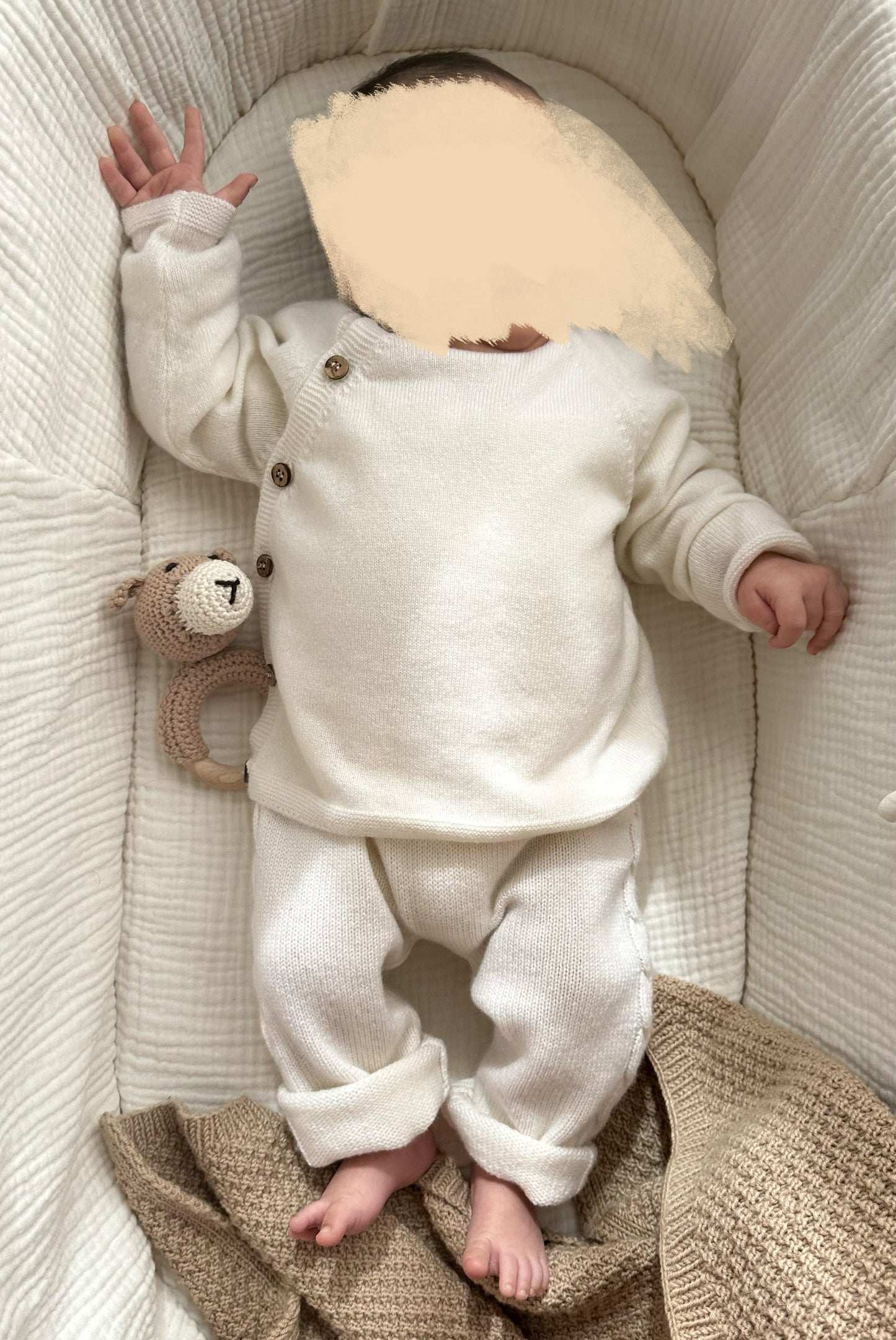 Merino Baby Knit Pants "Leone" | milk