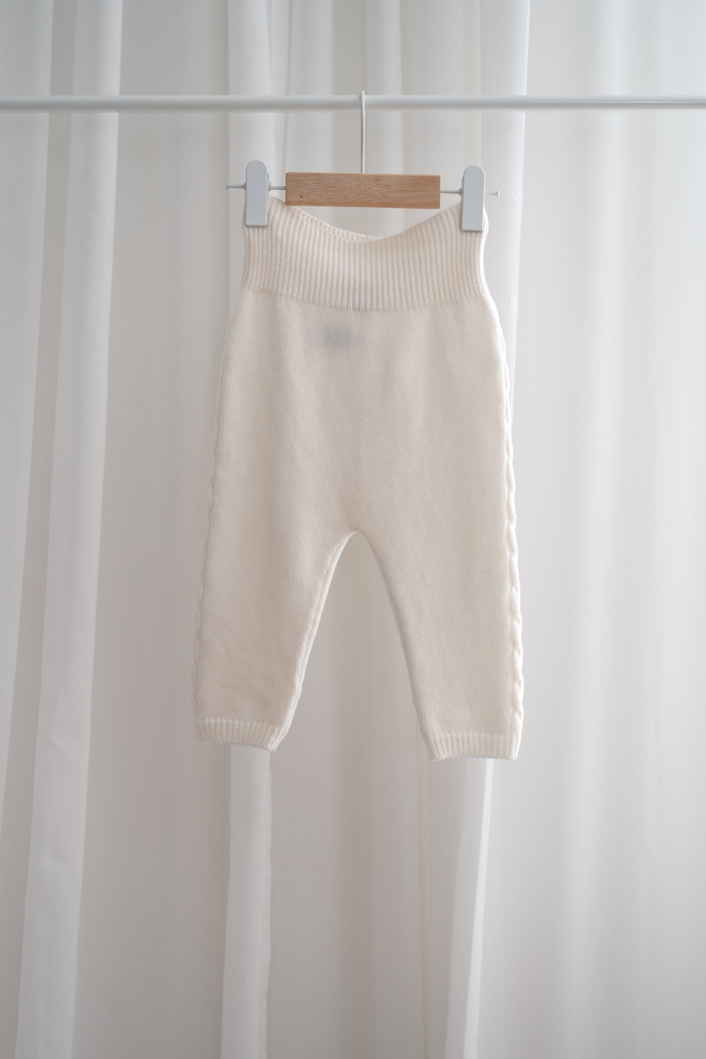 Merino Baby Knit Pants "Leone" | milk