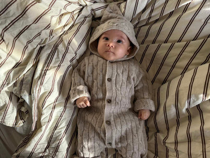 Merino Baby Overall "Beau" | oatmeal